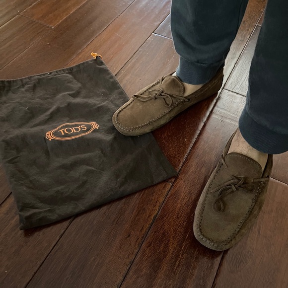 GOMMINO DRIVING SHOES IN SUEDE - BROWN. main image 4